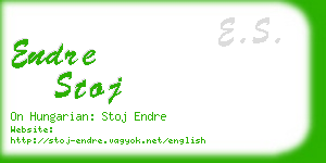 endre stoj business card